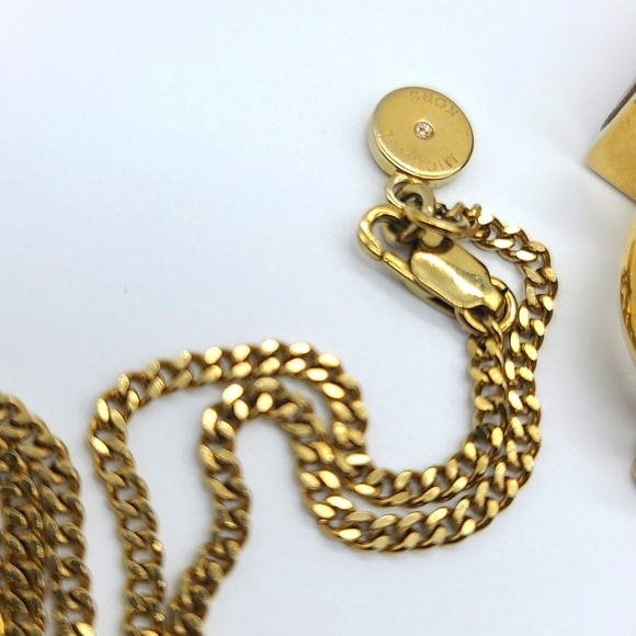 Michael Kors Padlock Pendant in Brown Pebble Leather & Gold Plating 👑 - Picture 9 of 14